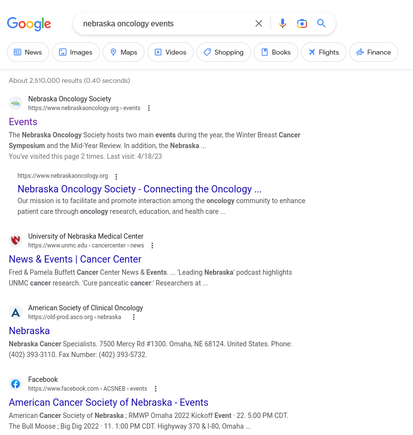 Search engine search results